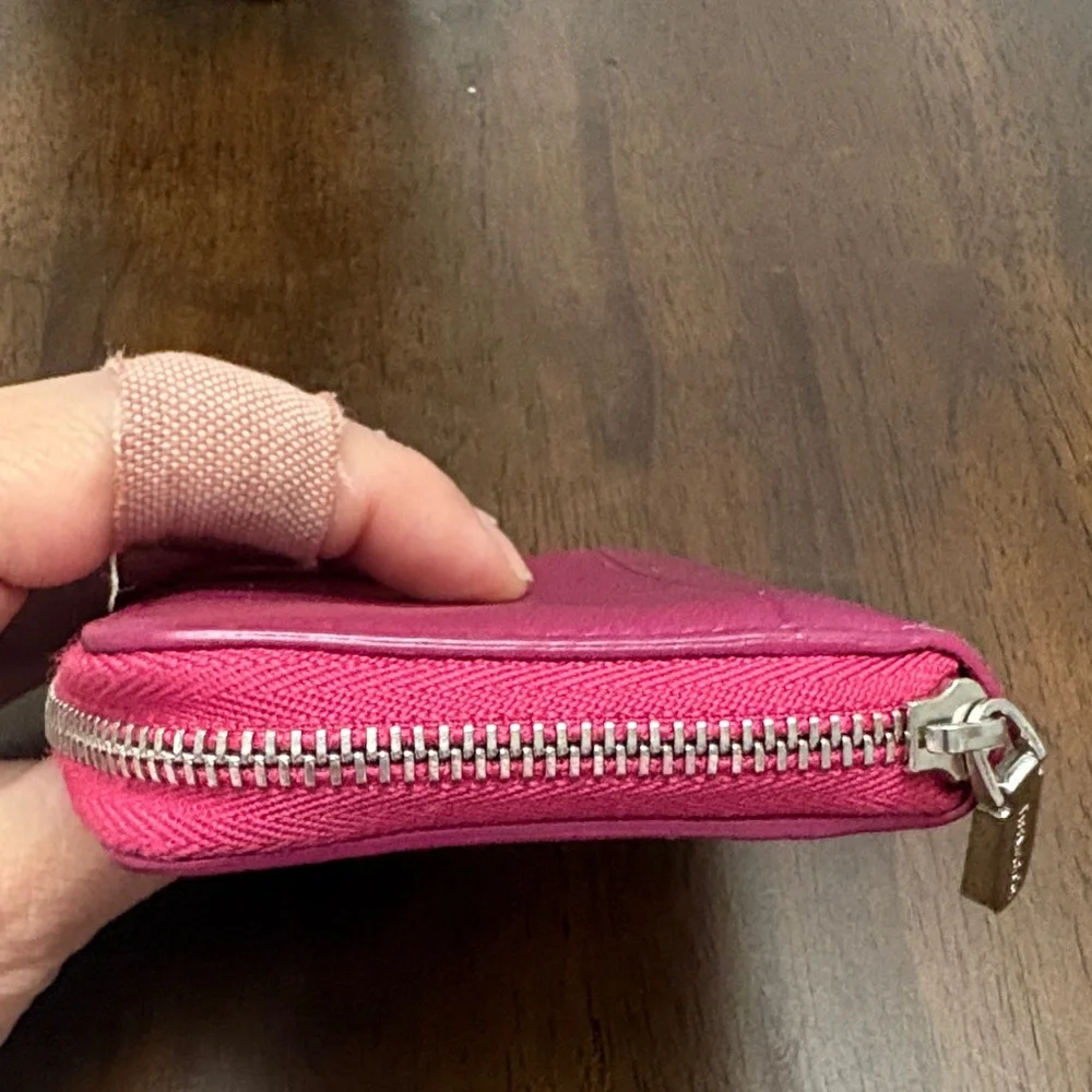Tiffany & Co. Leather Zip Wallet Pouch Color: Raspberry in Euc. - Picture 11 of 12